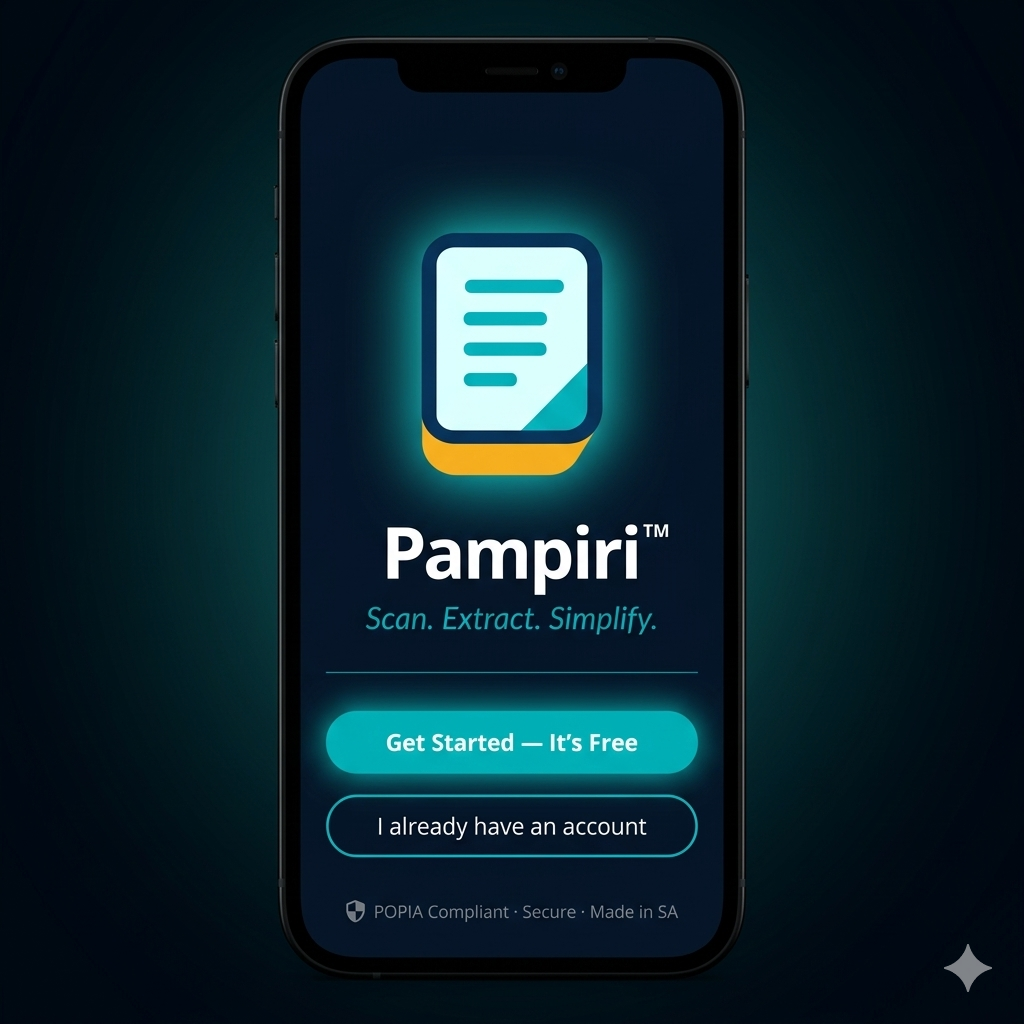 Pampiri Home Screen